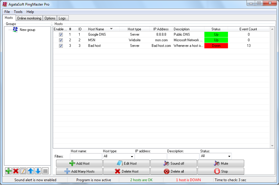 AgataSoft PingMaster Pro 2.1 screenshot